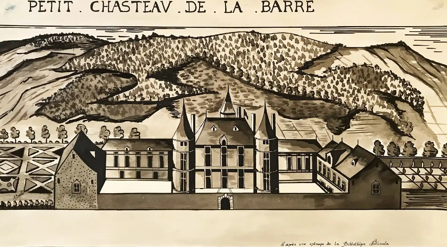 Michel BOURLET (1909-2008) "Petit château de La Barre"