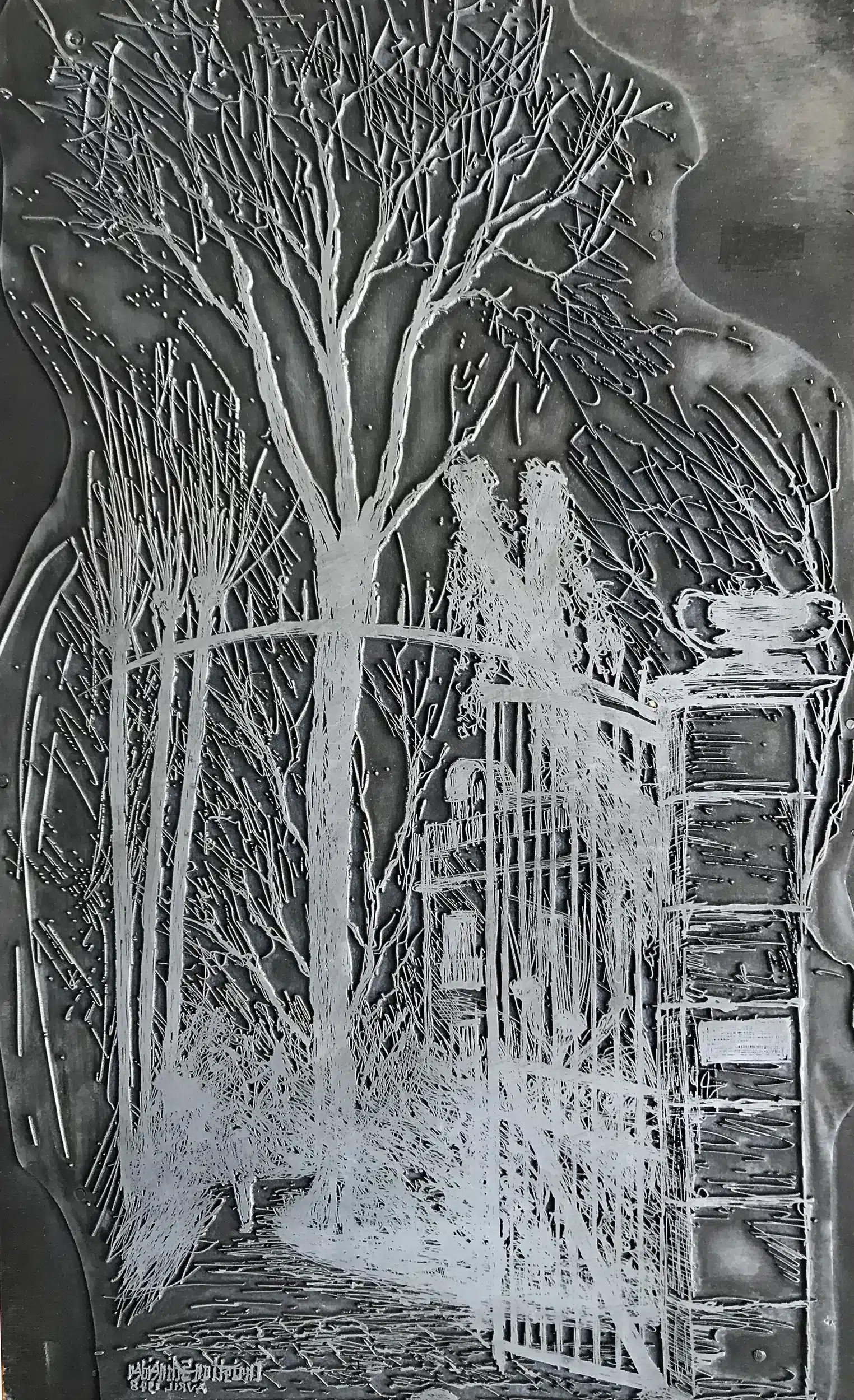 Christian SCHNEIDER (1917- 1997) "Le Parc de la Chevrette, l'entrée" 1978